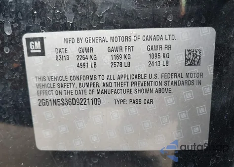 2013 Cadillac Xts Standard z USA, uszkodzony, nr VIN 2G61N5S36D9221109